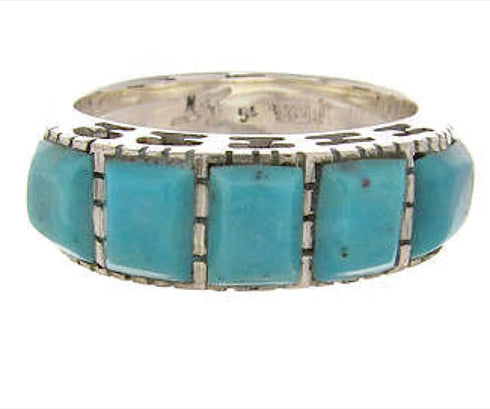 Sterling Silver Southwest Turquoise Ring Size 7-1/4 MW64001